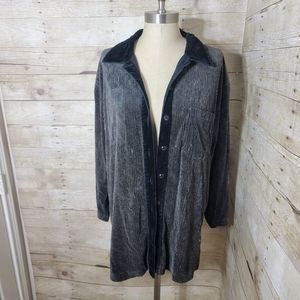 Abraxas grey and black heavy button up sweater. Size L